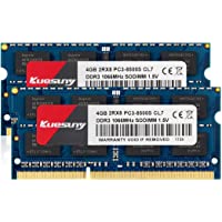 Kuesuny 8GB Kit (2x4GB) DDR3 1066MHz - 1067MHz SODIMM 204 Pin 1.5V CL7 No ECC Sin búfer 2RX8 PC3-8500 PC3-8500S Memoria…